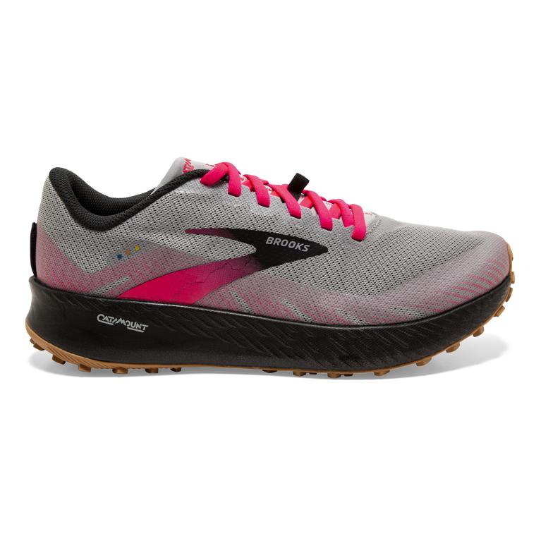 Brooks Catamount Women's Trail Running Shoes - Alloy/Grey/Pink/Black (17948-GDFA)